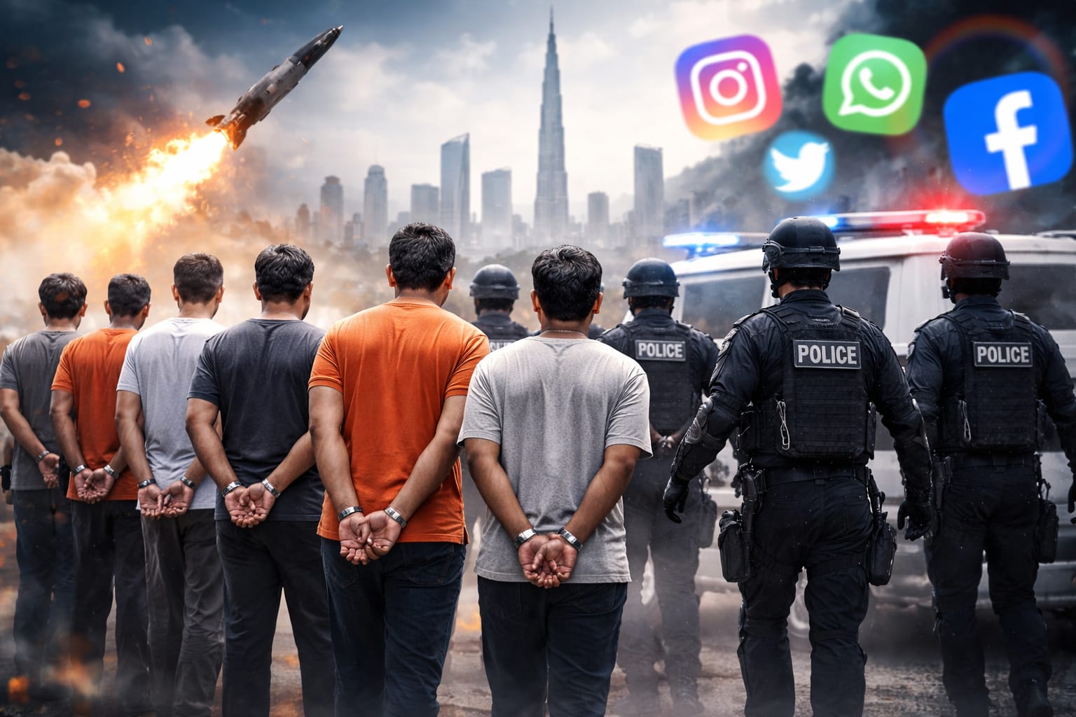 আমিরাতে ক্ষেপণাস্ত্র হামলার ভুয়া ভিডিও ছড়ানোর অভিযোগে বাংলাদেশিসহ ১০ জন গ্রেপ্তার