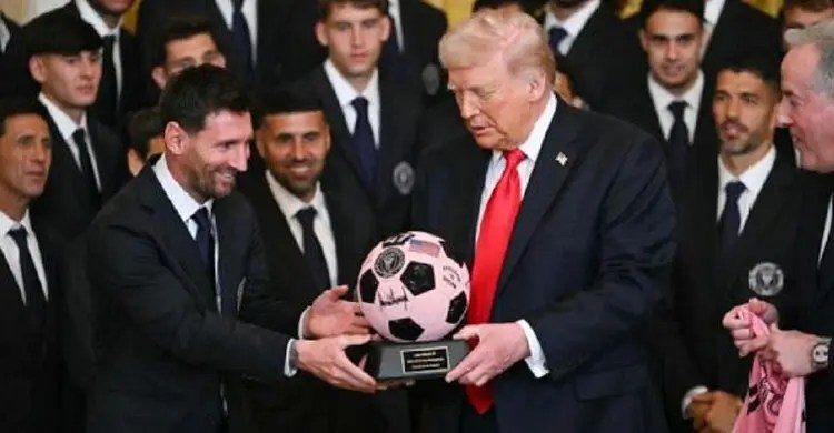 হোয়াইট হাউজের ঐতিহ্যে সিক্ত ইন্টার মায়ামি ও বিশ্বজয়ী তারকার রাজকীয় সংবর্ধনা